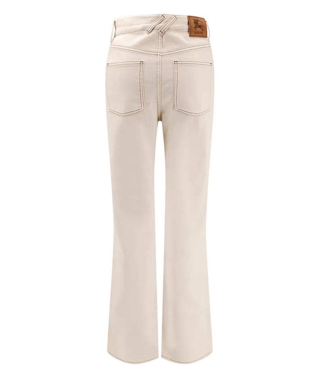 BURBERRY Бежевые хлопковые прямые джинсы, фото 2