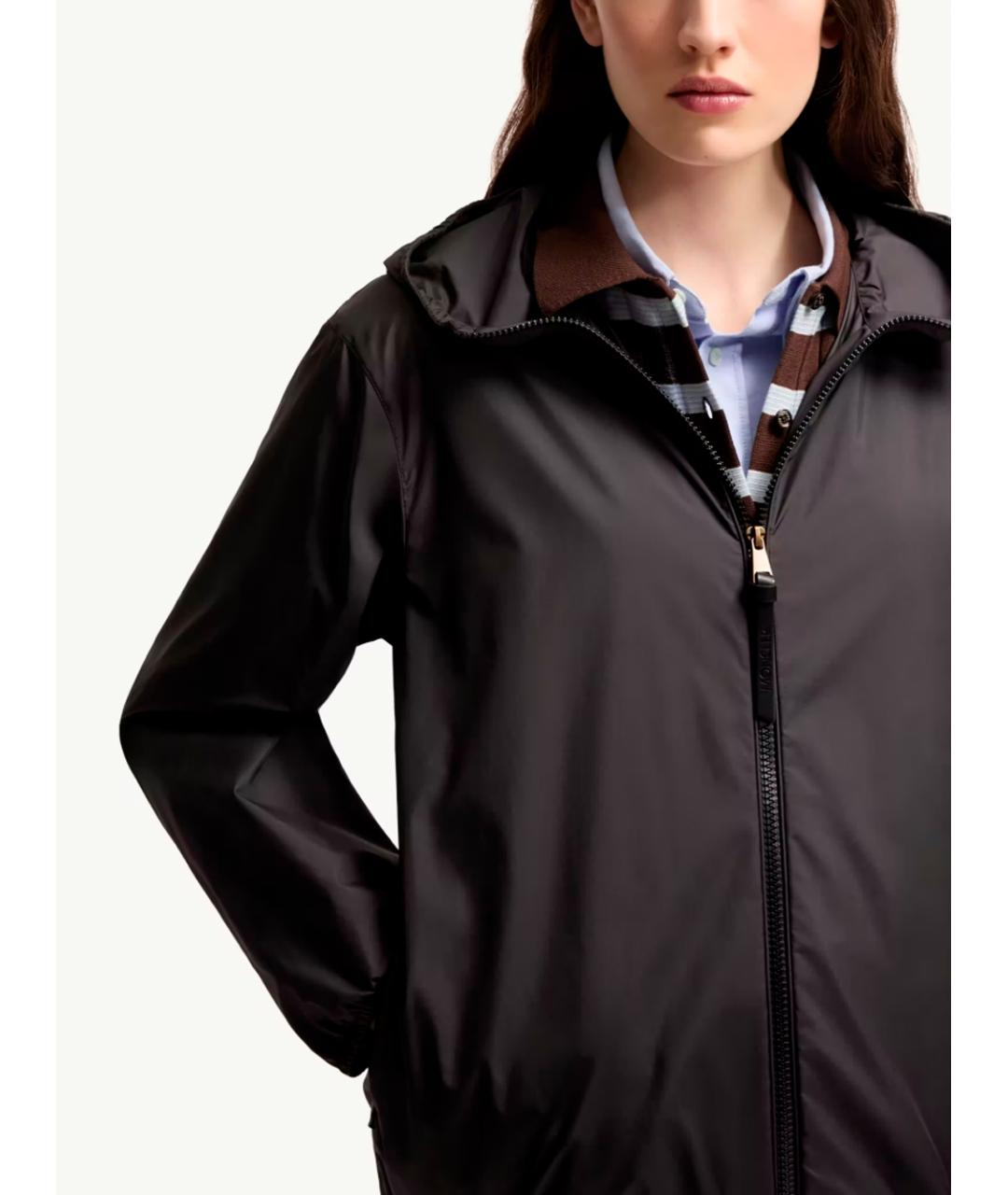 MONCLER Черная полиэстеровая куртка, фото 4