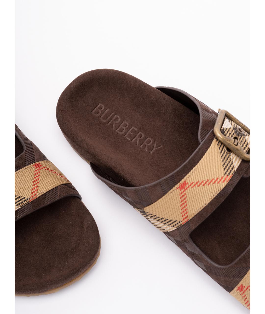 BURBERRY Коричневые кожаные сандалии, фото 5