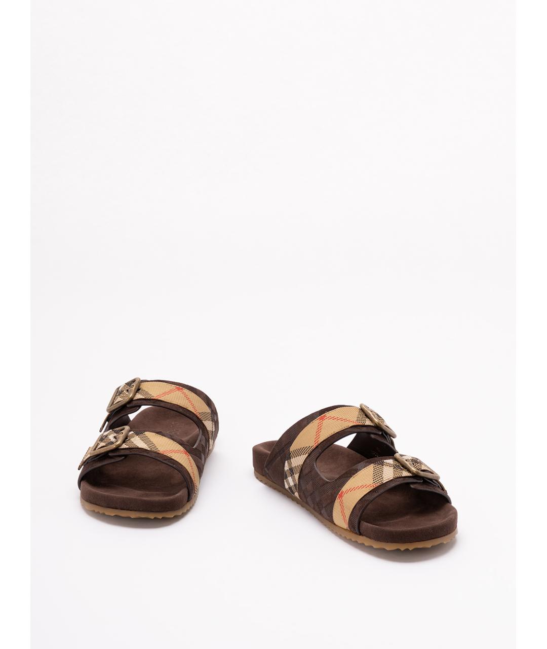 BURBERRY Коричневые кожаные сандалии, фото 2