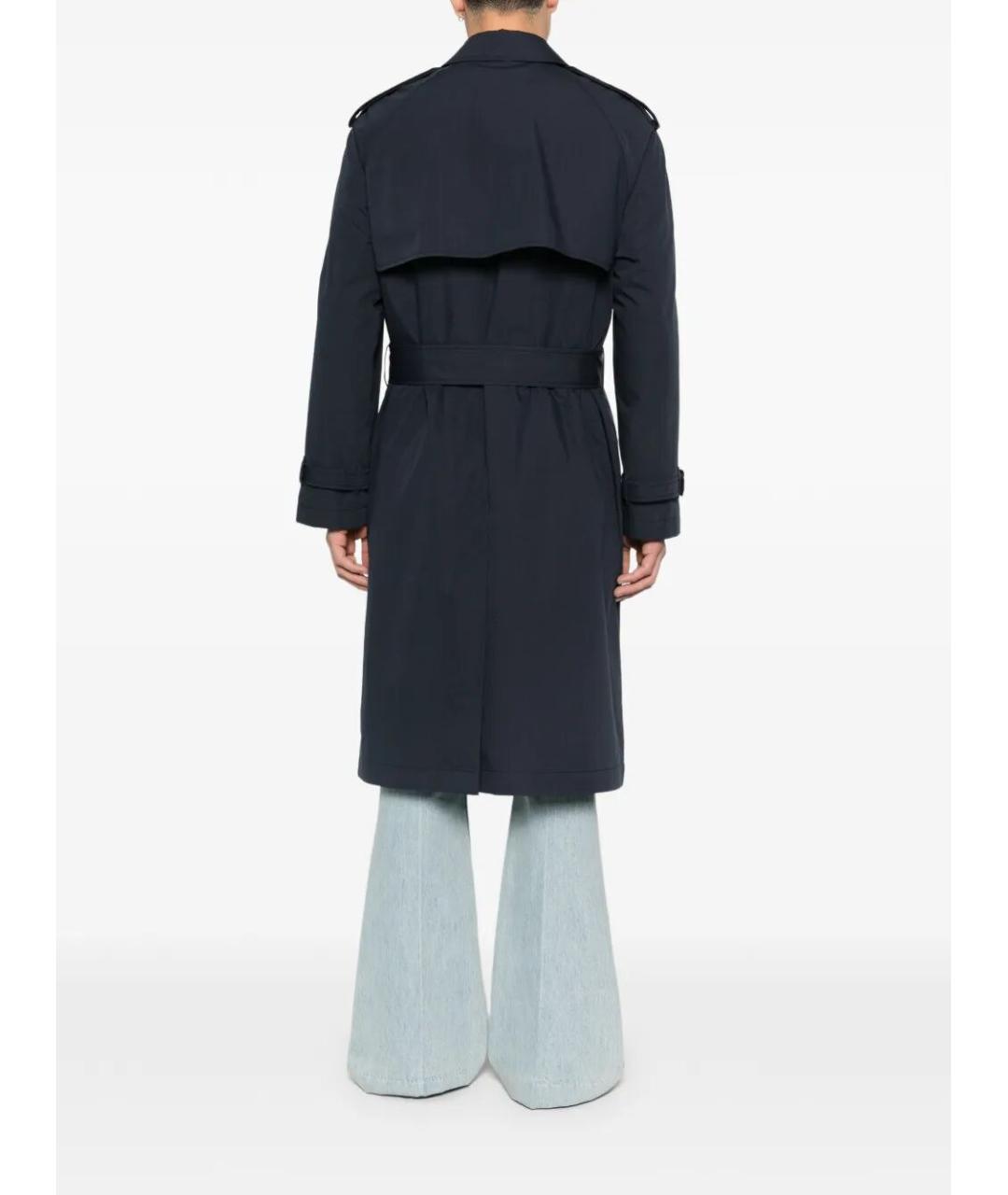 BURBERRY Темно-синий полиэстеровый тренч / плащ, фото 5