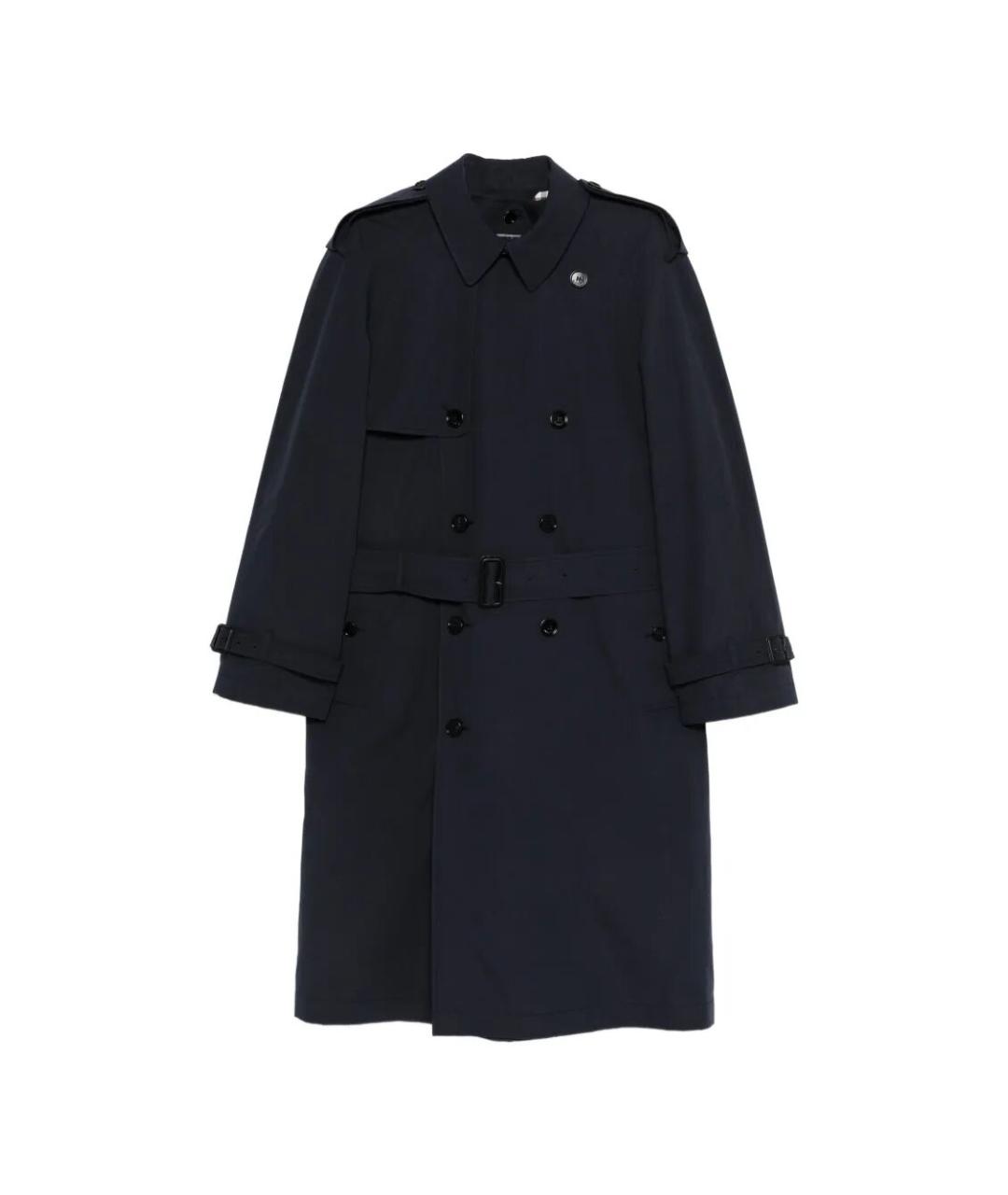 BURBERRY Темно-синий полиэстеровый тренч / плащ, фото 1