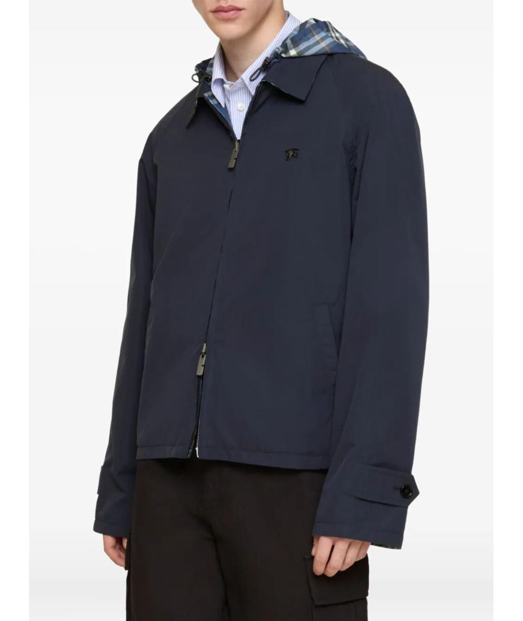 BURBERRY Синяя хлопковая куртка, фото 4