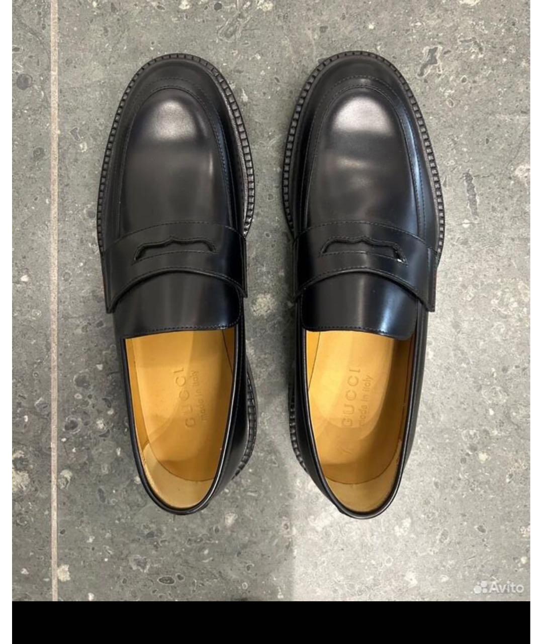 GUCCI Черные кожаные лоферы, фото 4