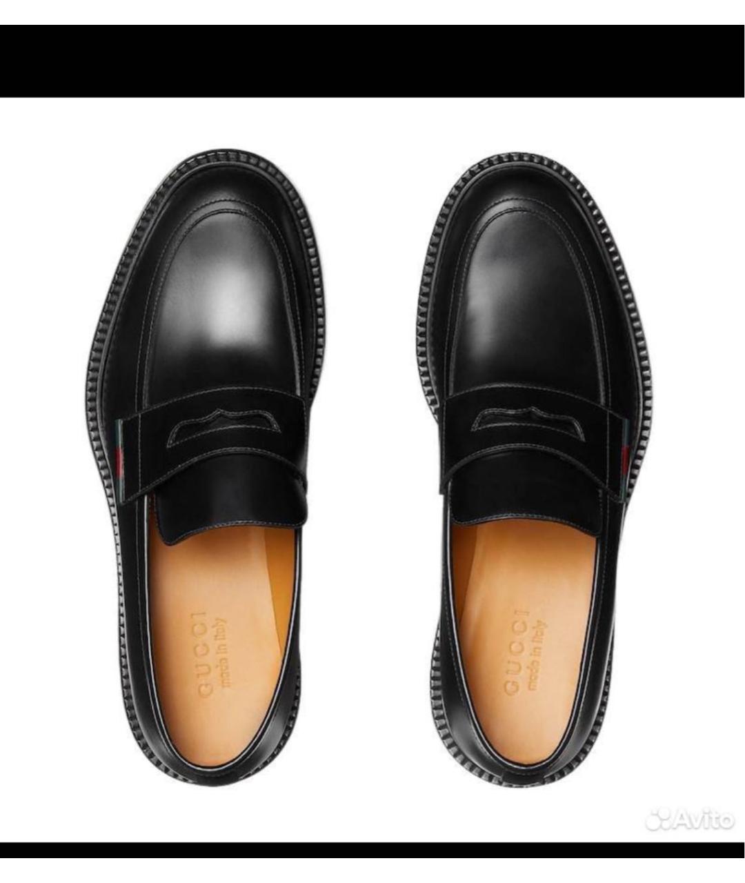 GUCCI Черные кожаные лоферы, фото 3