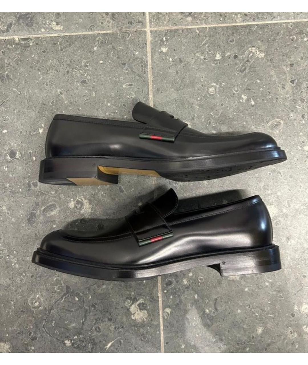 GUCCI Черные кожаные лоферы, фото 6