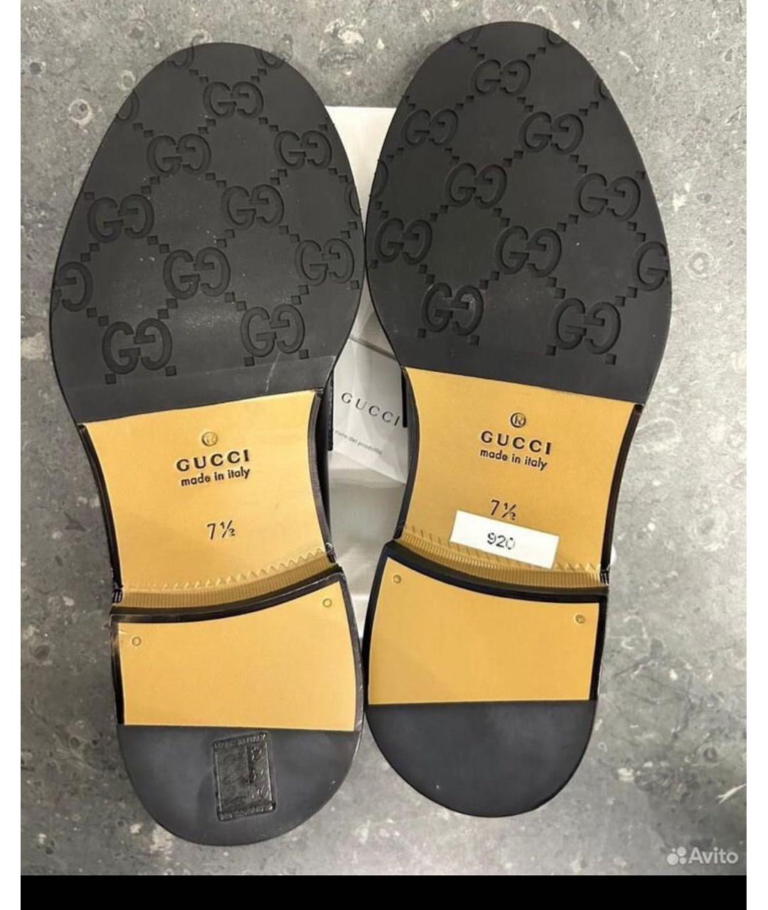 GUCCI Черные кожаные лоферы, фото 5