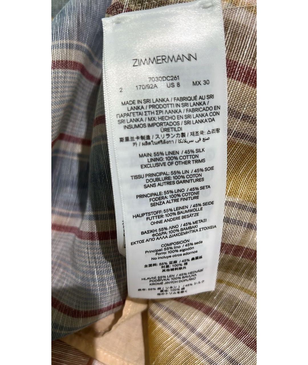 ZIMMERMANN Мульти шелковое коктейльное платье, фото 5