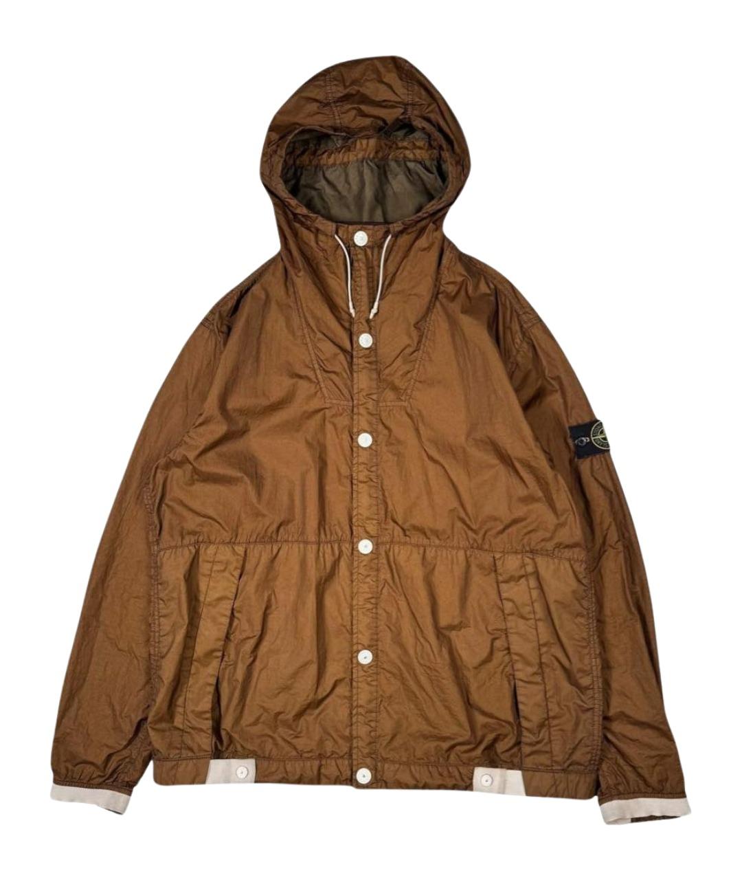 STONE ISLAND Коричневая полиамидовая куртка, фото 1