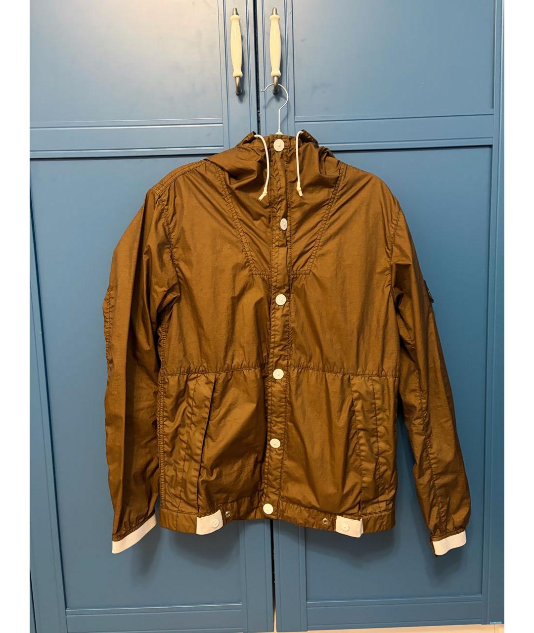 STONE ISLAND Коричневая полиамидовая куртка, фото 4
