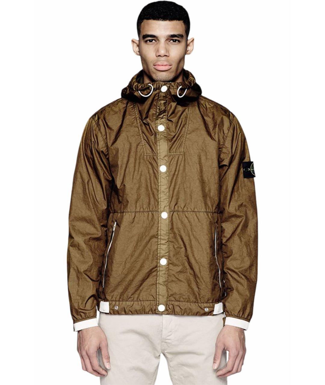 STONE ISLAND Коричневая полиамидовая куртка, фото 3