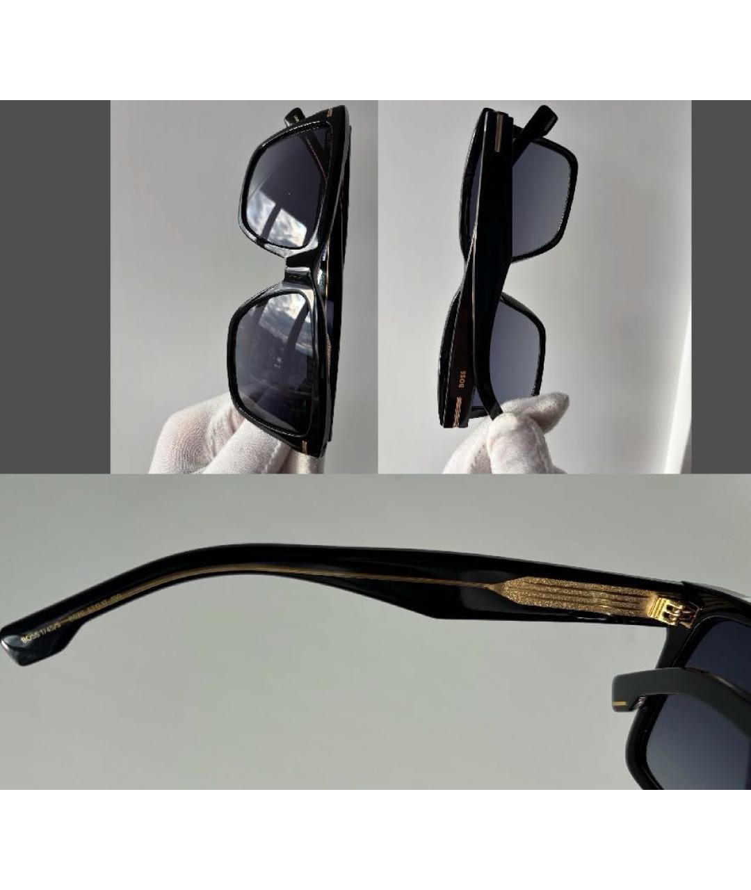 HUGO BOSS Черные пластиковые солнцезащитные очки, фото 3