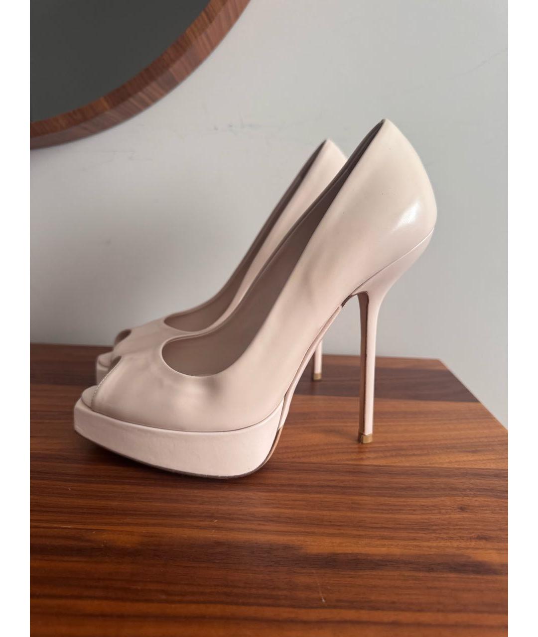 CHRISTIAN DIOR Бежевые кожаные туфли, фото 5