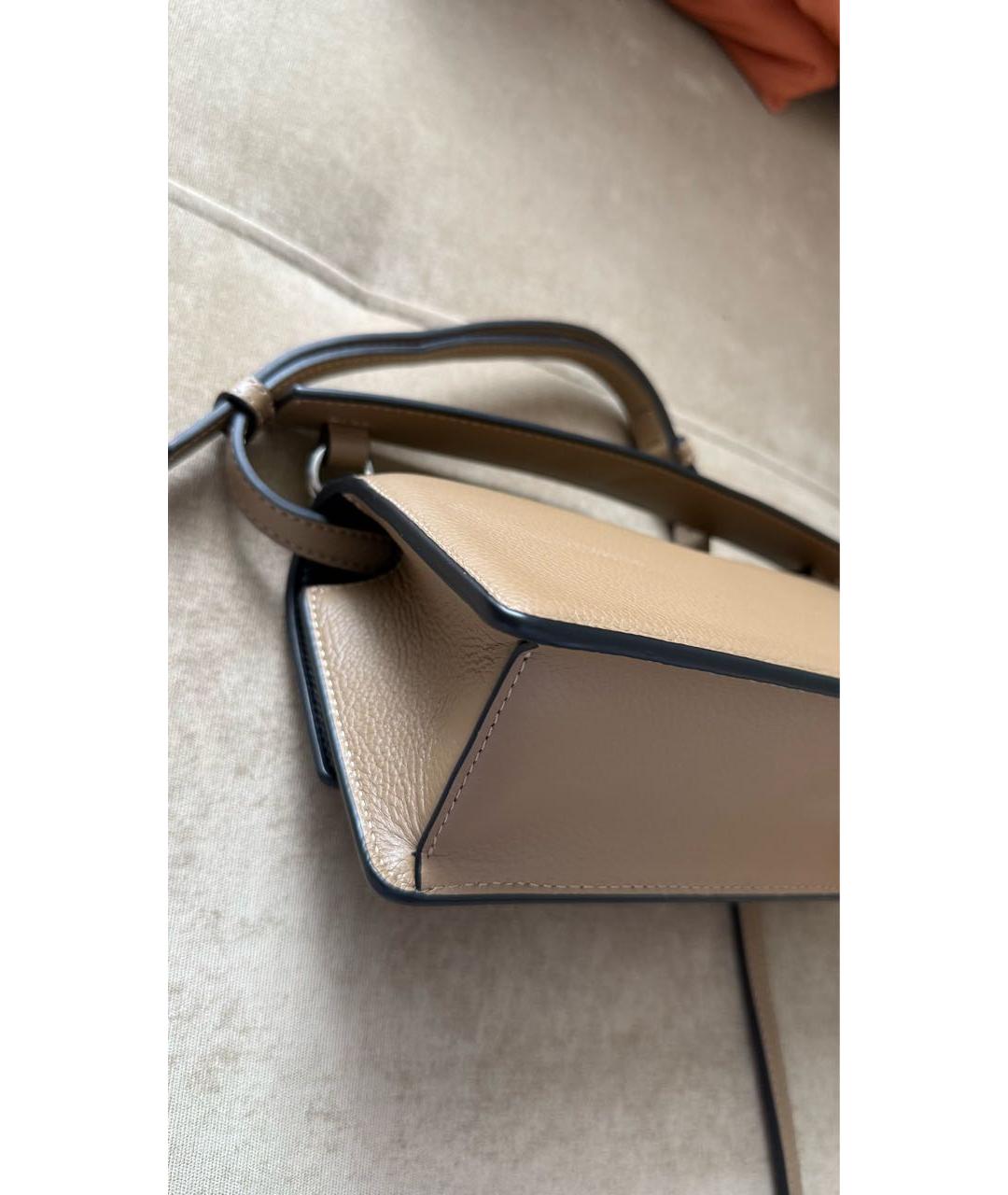 KARL LAGERFELD Бежевая кожаная сумка через плечо, фото 7