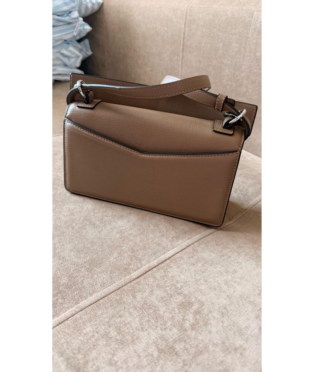 KARL LAGERFELD Бежевая кожаная сумка через плечо, фото 3