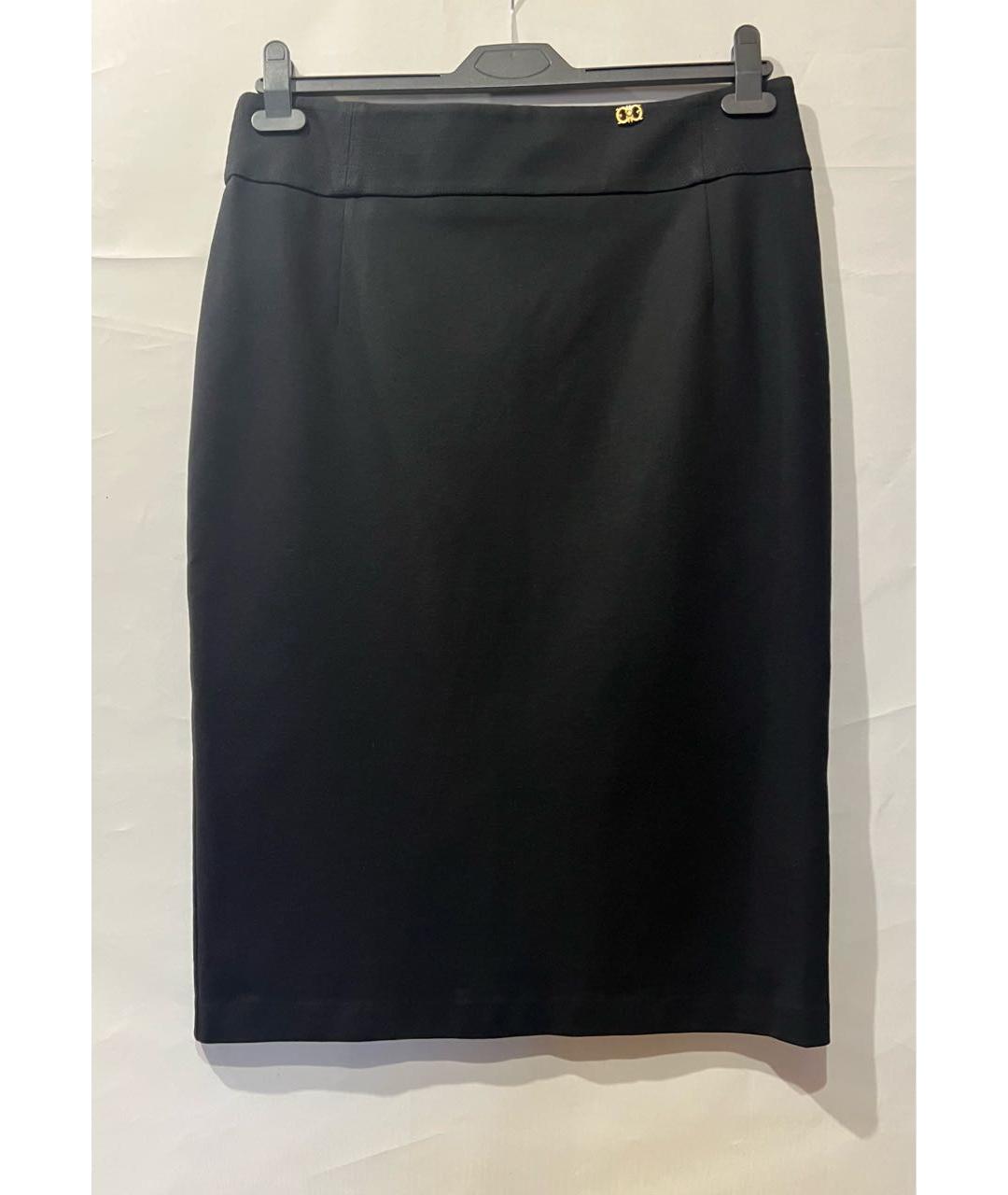 ROBERTO CAVALLI Черная вискозная юбка миди, фото 9