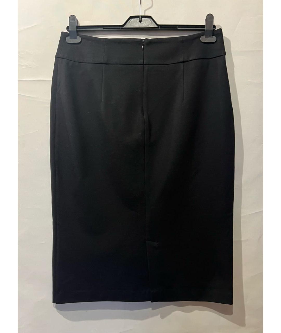 ROBERTO CAVALLI Черная вискозная юбка миди, фото 4