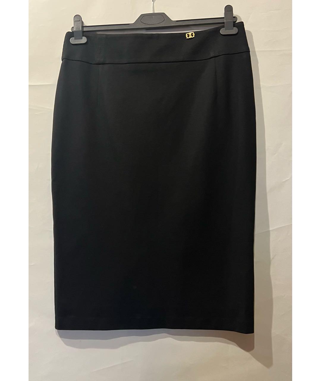 ROBERTO CAVALLI Черная вискозная юбка миди, фото 3