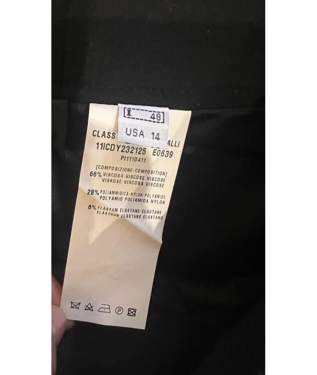 ROBERTO CAVALLI Черная вискозная юбка миди, фото 6