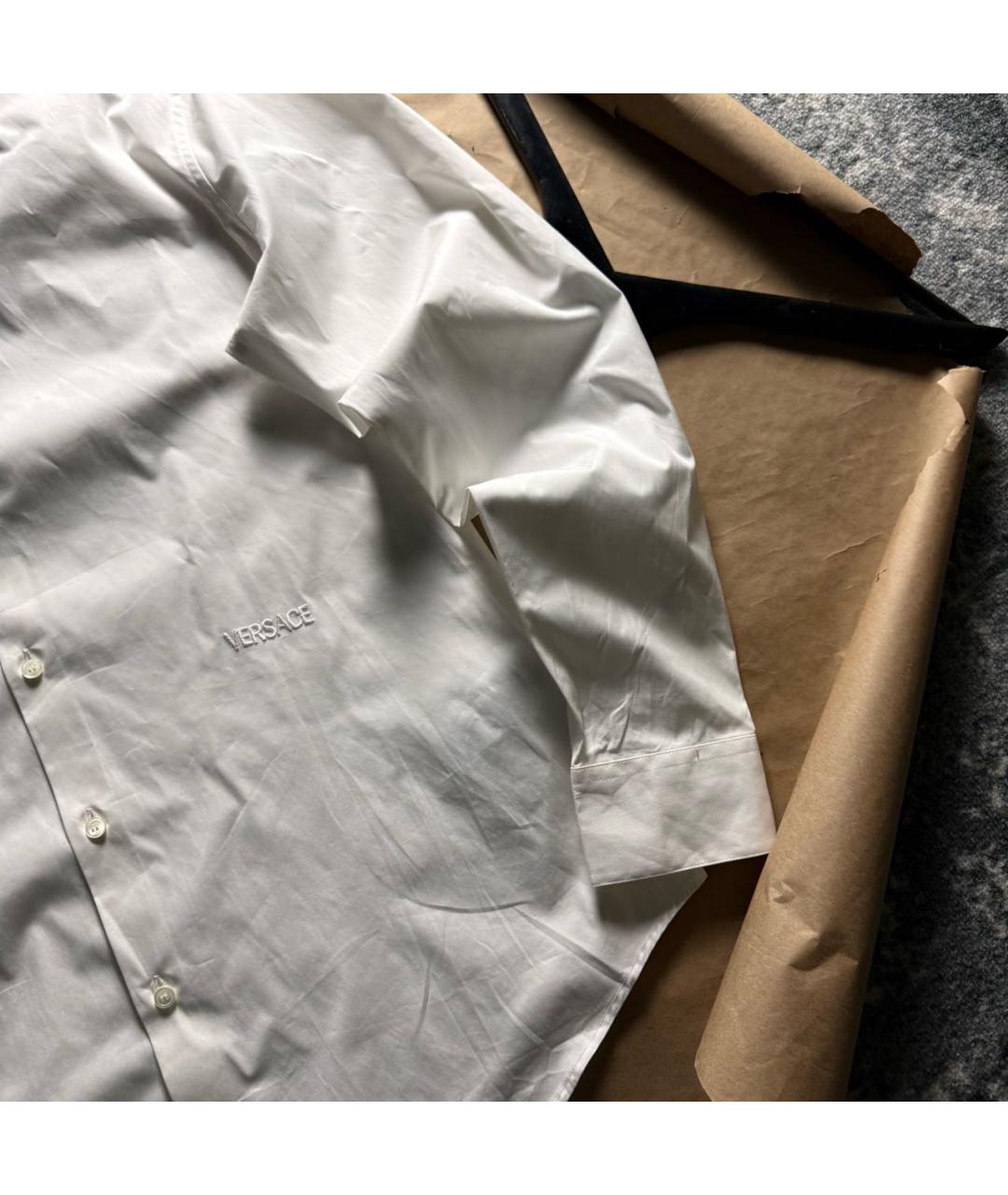 VERSACE Белая хлопковая классическая рубашка, фото 7