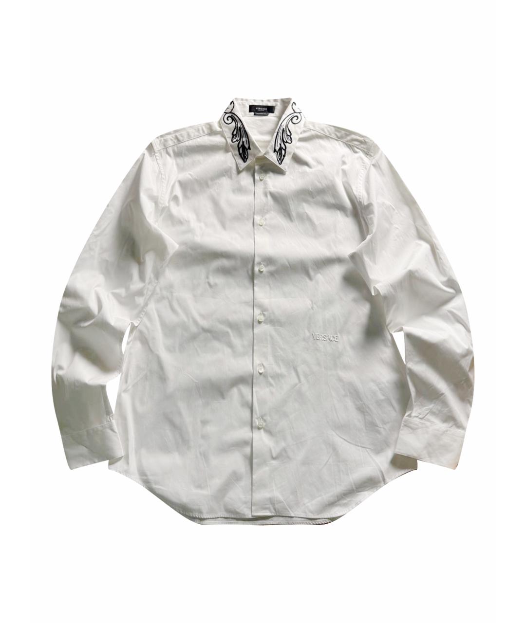 VERSACE Белая хлопковая классическая рубашка, фото 1