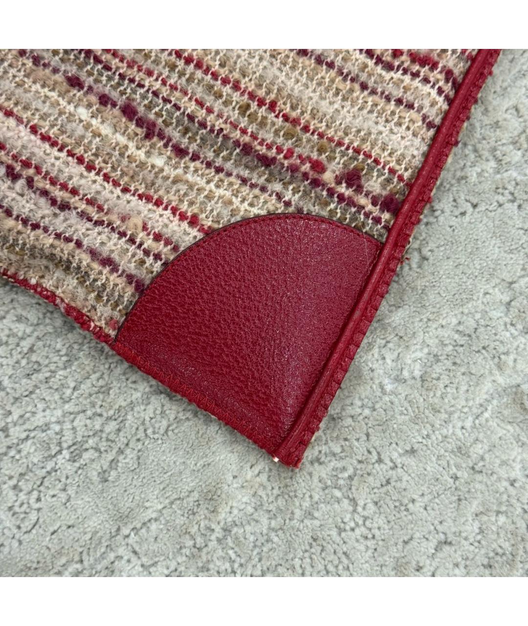 PRADA Красная твидовая сумка тоут, фото 7