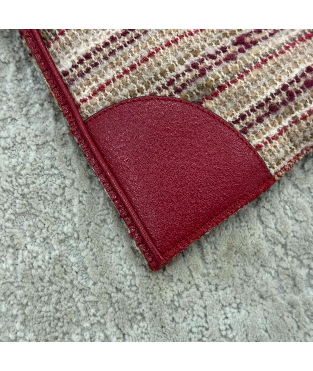 PRADA Красная твидовая сумка тоут, фото 8