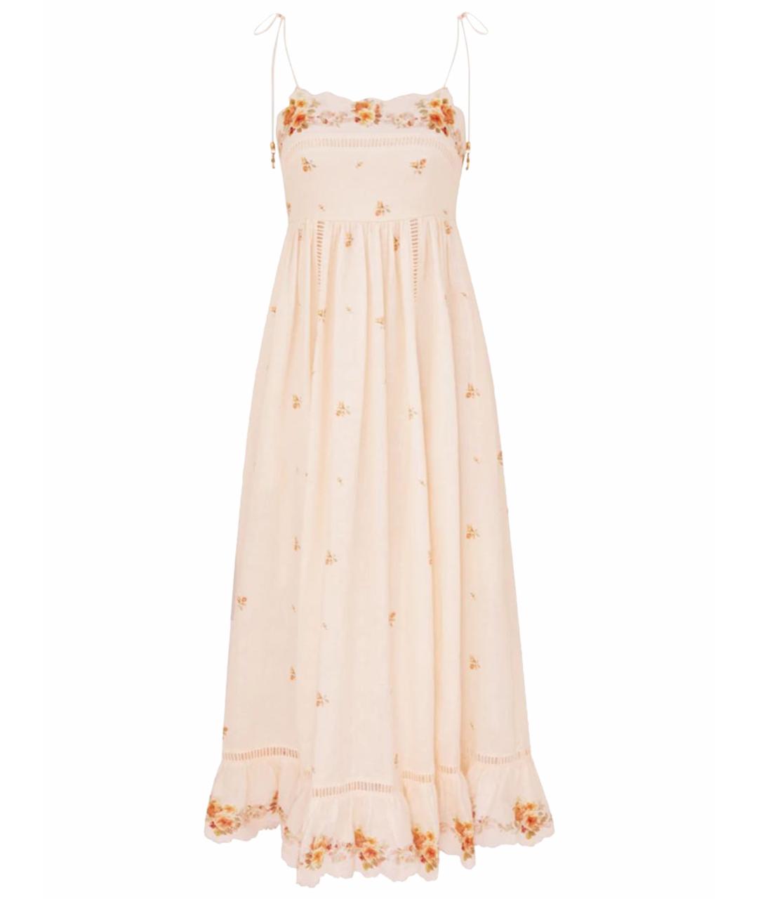 ZIMMERMANN Бежевый льняной сарафан, фото 1