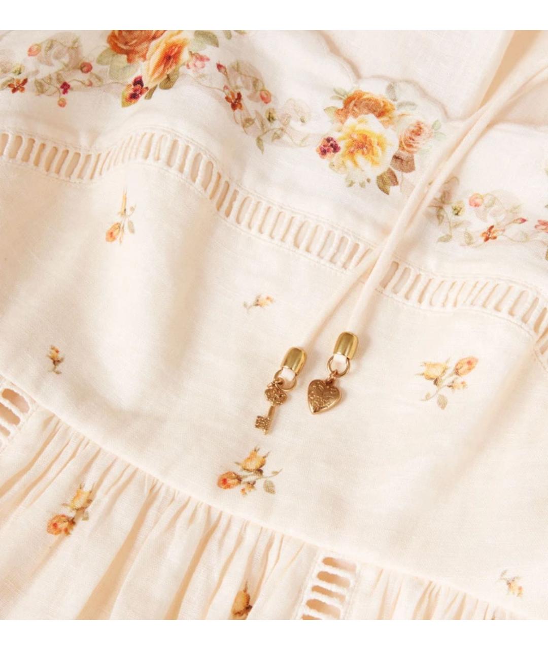 ZIMMERMANN Бежевый льняной сарафан, фото 3