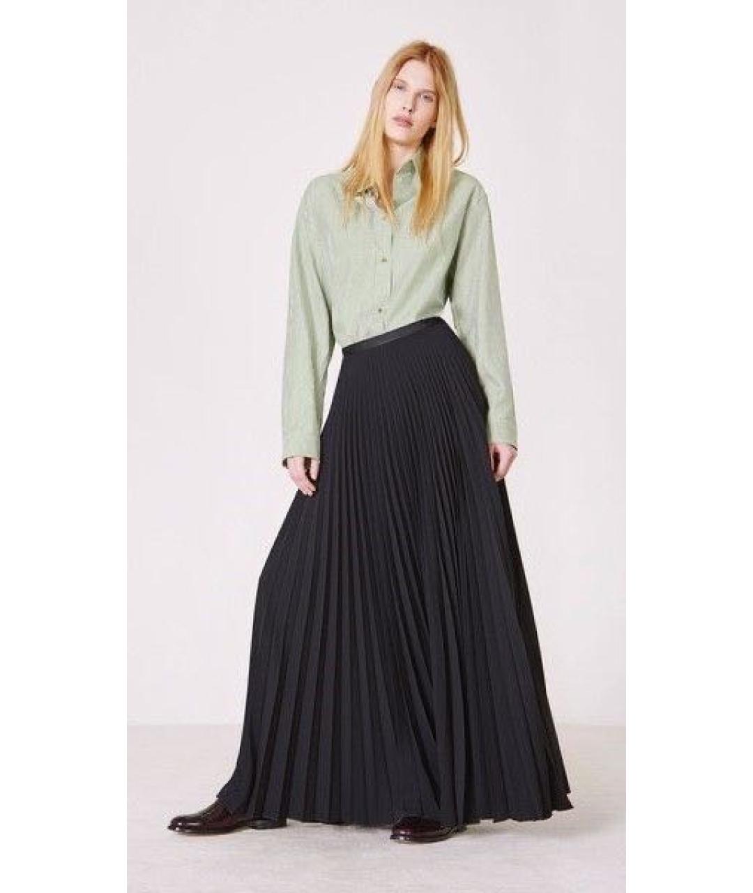 FABIANA FILIPPI Темно-синяя полиэстеровая юбка макси, фото 3