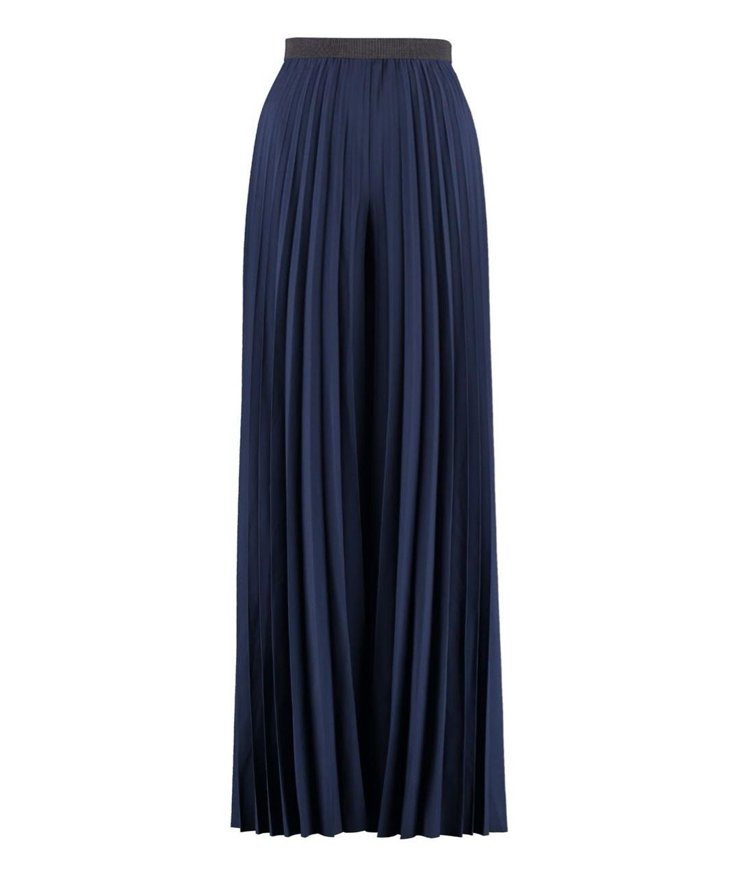 FABIANA FILIPPI Темно-синяя полиэстеровая юбка макси, фото 9