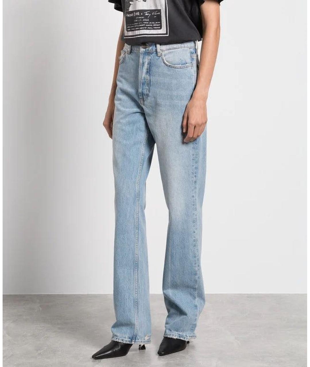 ANINE BING Голубые хлопковые прямые джинсы, фото 6
