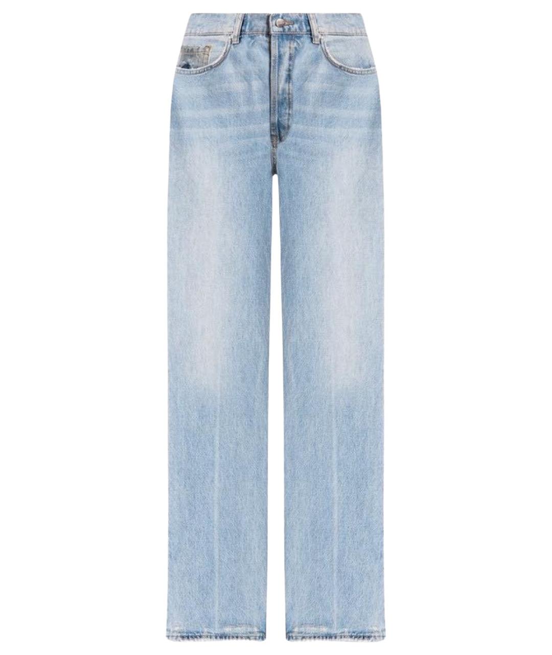 ANINE BING Голубые хлопковые прямые джинсы, фото 1