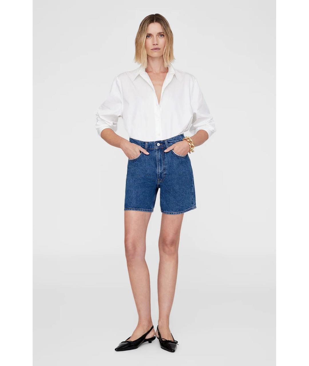 ANINE BING Голубые хлопковые шорты, фото 4