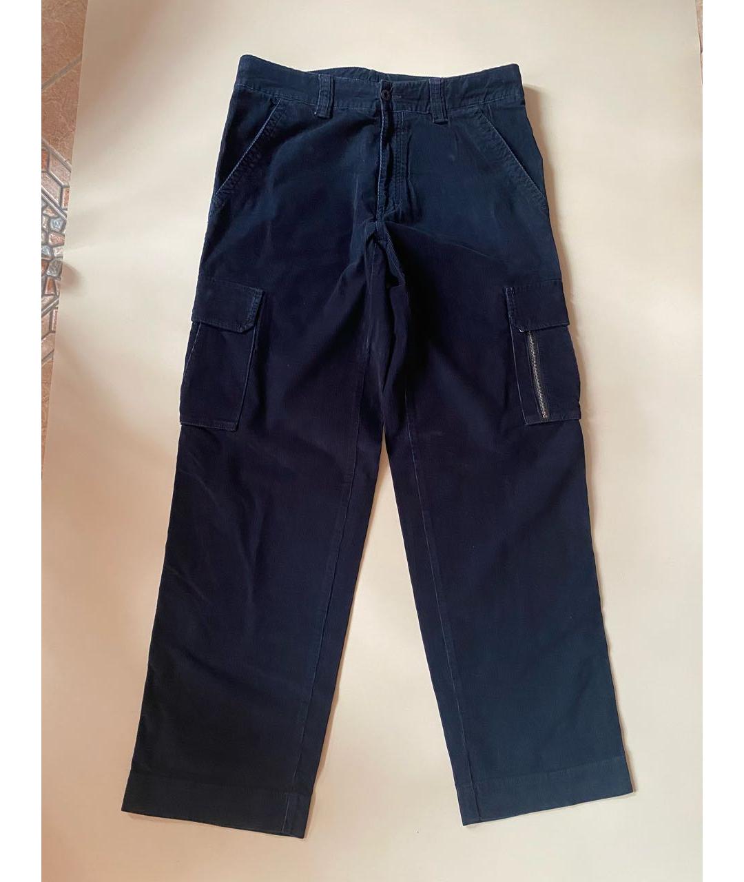 HUGO BOSS Темно-синие велюровые повседневные брюки, фото 9