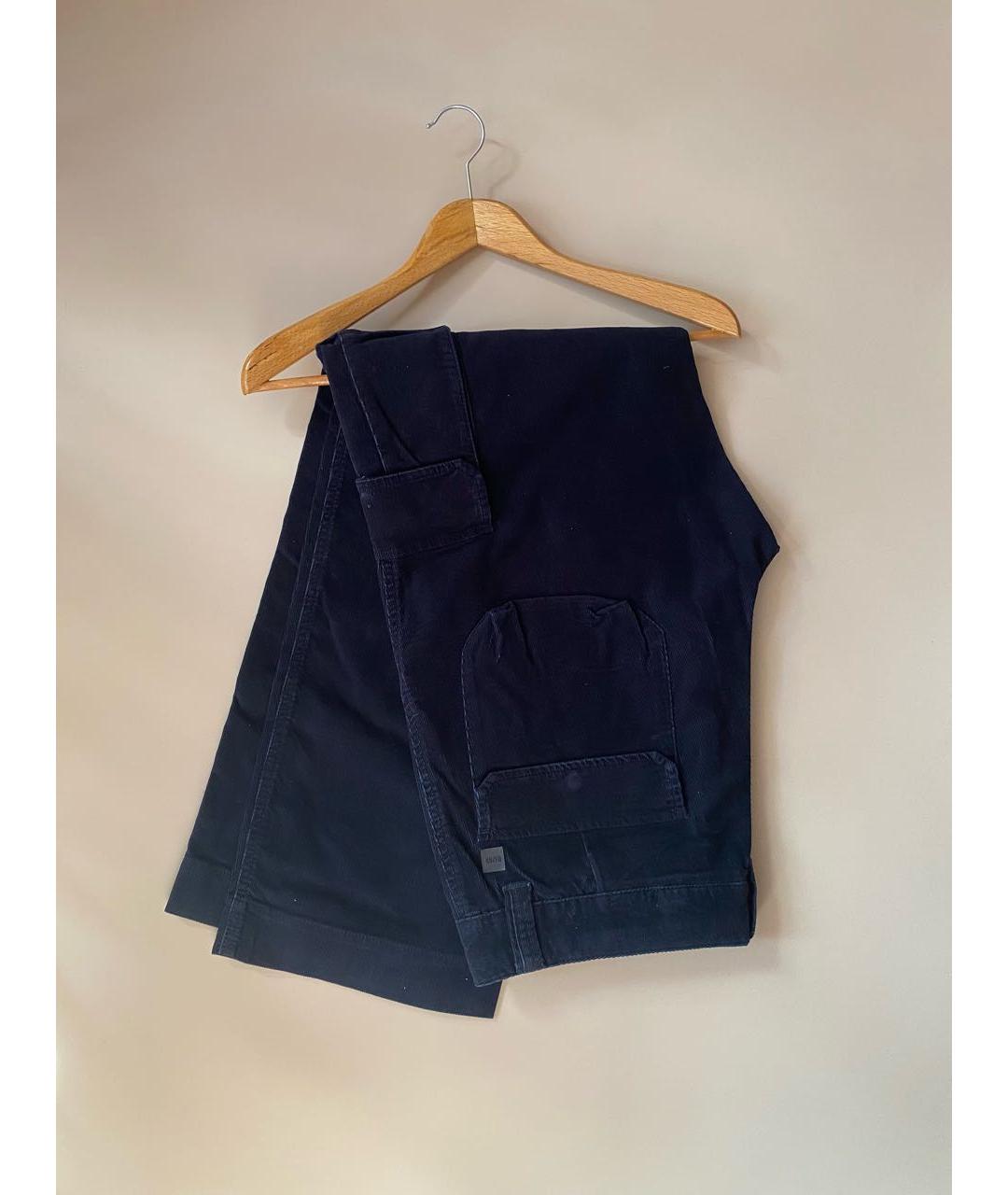 HUGO BOSS Темно-синие велюровые повседневные брюки, фото 8