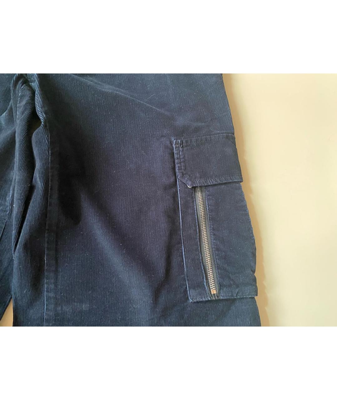 HUGO BOSS Темно-синие велюровые повседневные брюки, фото 5