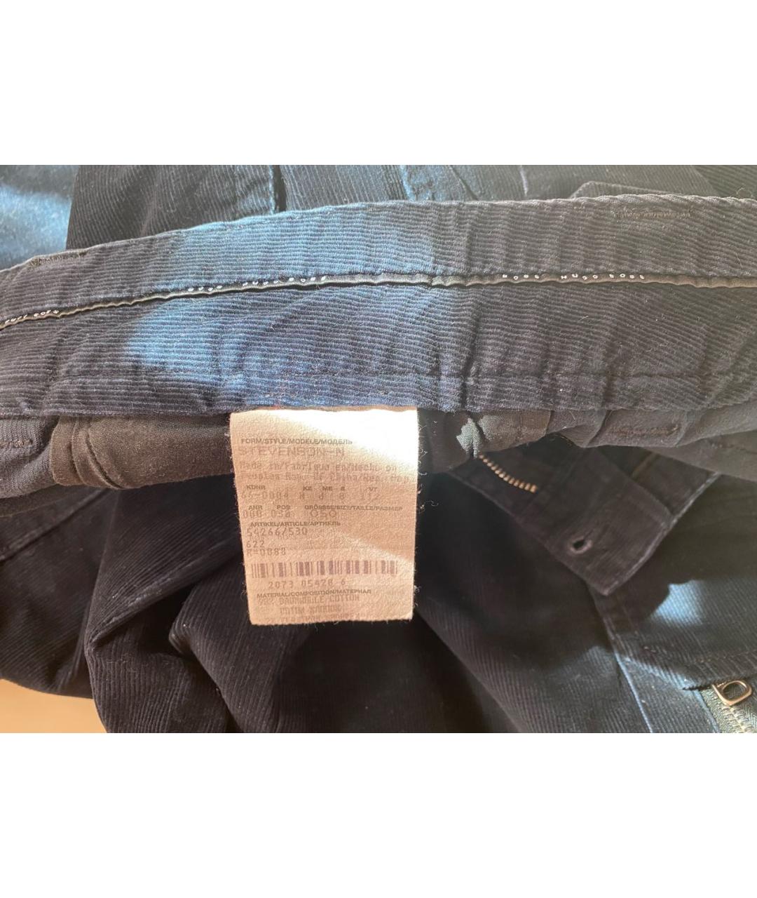 HUGO BOSS Темно-синие велюровые повседневные брюки, фото 6