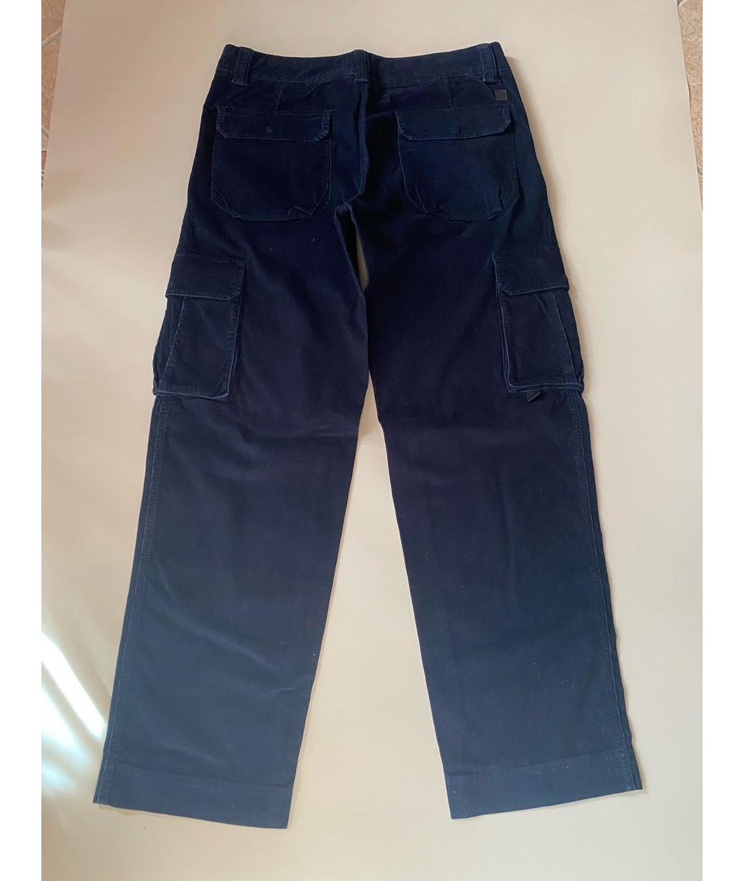 HUGO BOSS Темно-синие велюровые повседневные брюки, фото 2