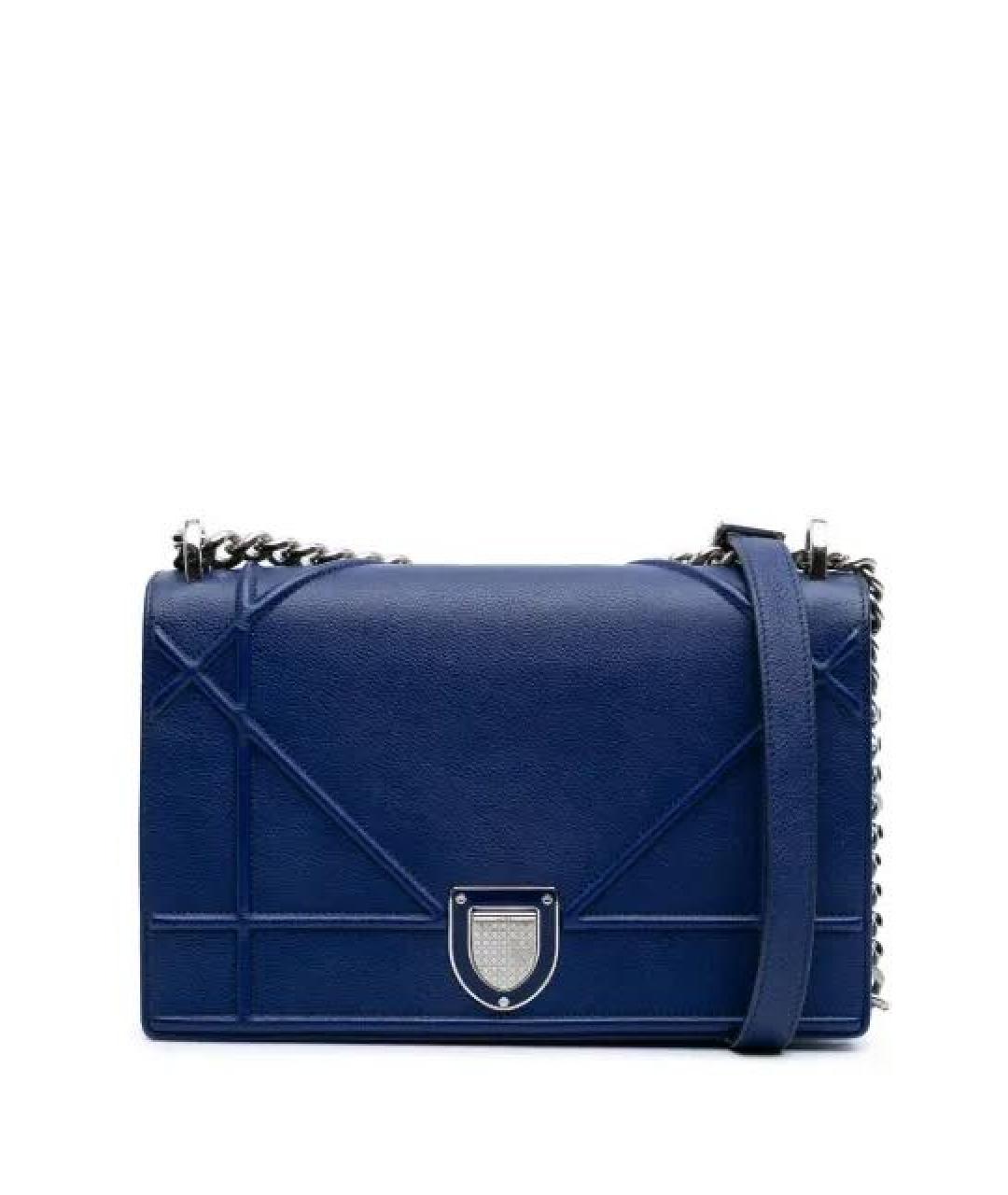 CHRISTIAN DIOR Синяя кожаная сумка через плечо, фото 6