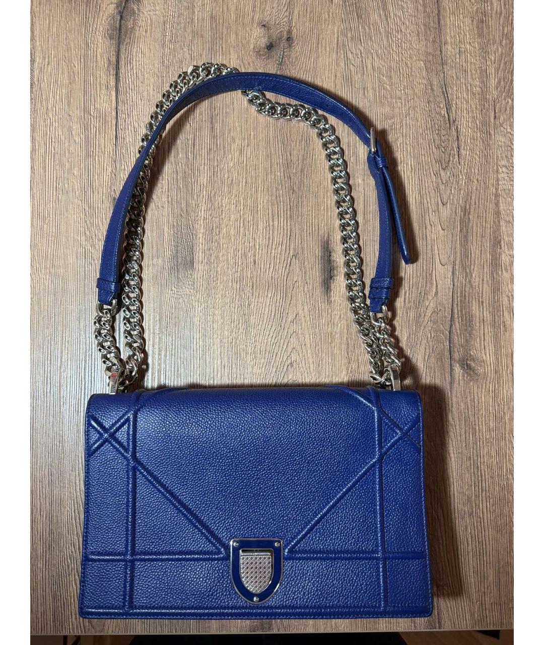 CHRISTIAN DIOR Синяя кожаная сумка через плечо, фото 2