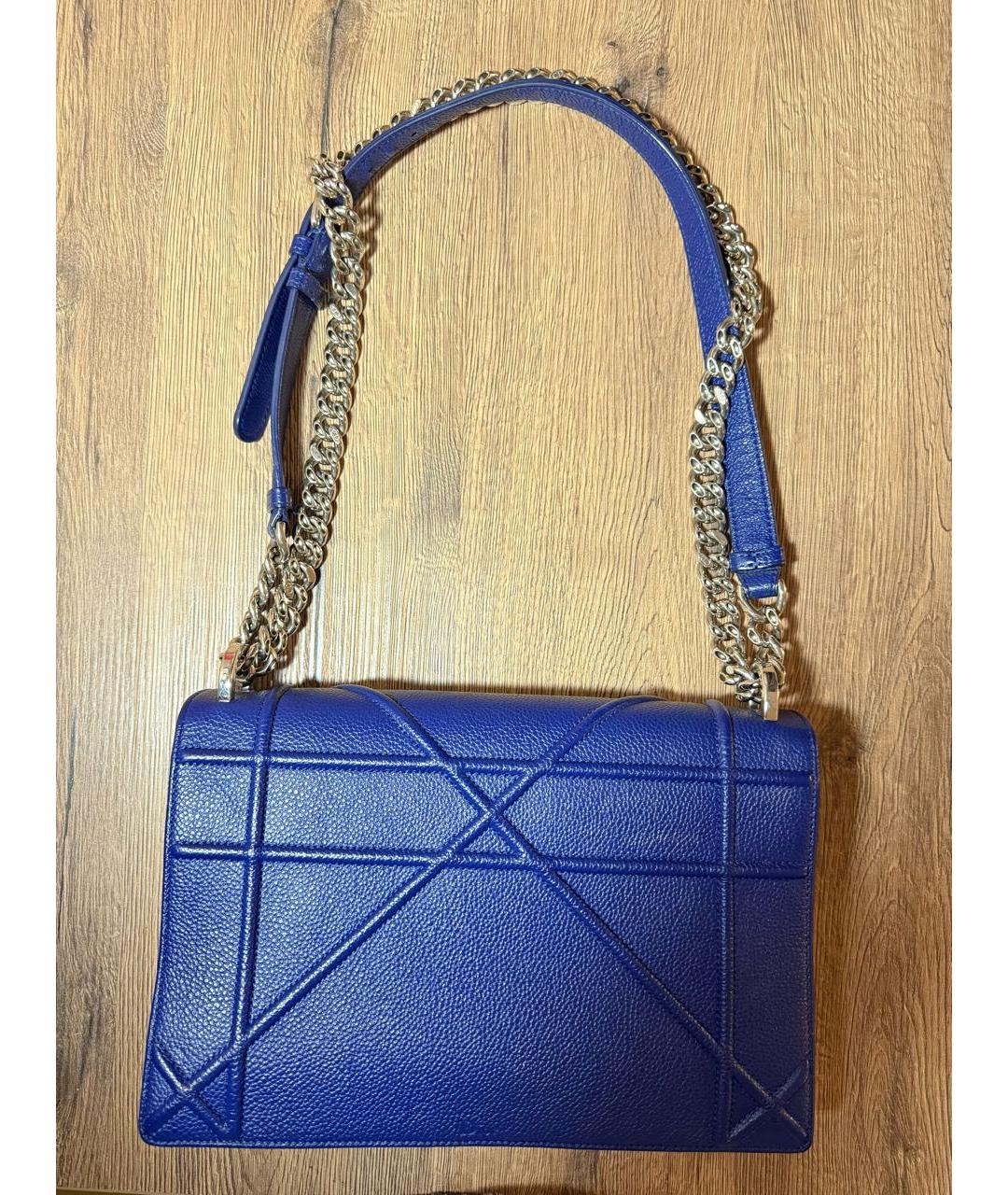 CHRISTIAN DIOR Синяя кожаная сумка через плечо, фото 3