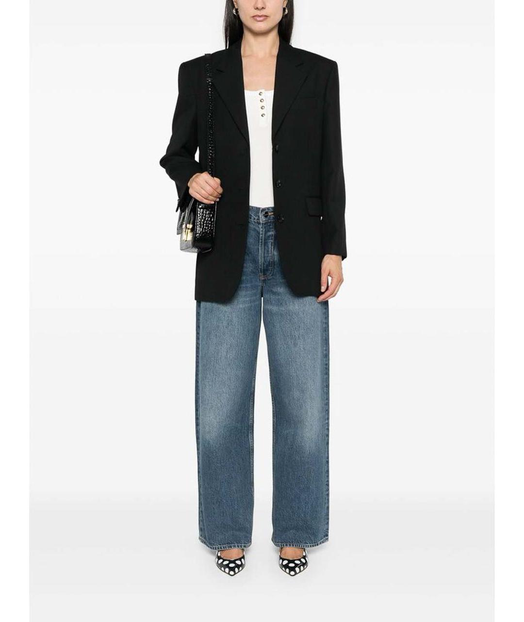 ANINE BING Синие хлопковые прямые джинсы, фото 3