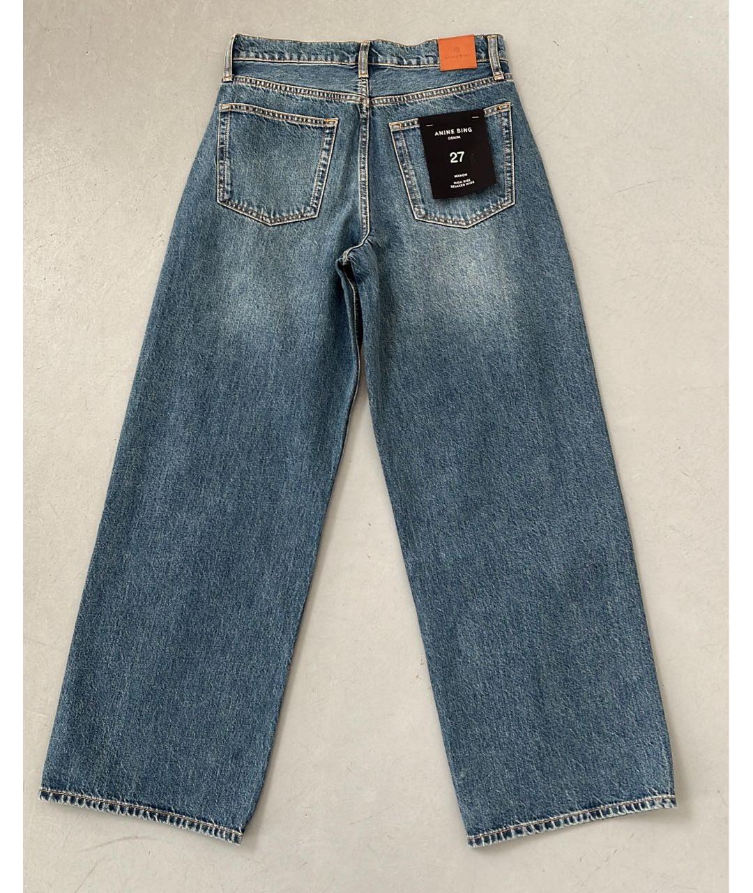 ANINE BING Синие хлопковые прямые джинсы, фото 5