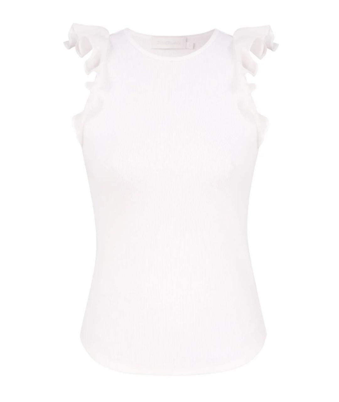 ZIMMERMANN Белая хлопко-эластановая майка, фото 7