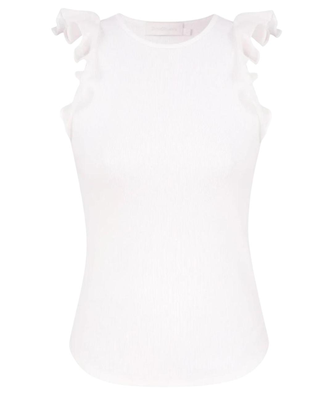 ZIMMERMANN Белая хлопко-эластановая майка, фото 1