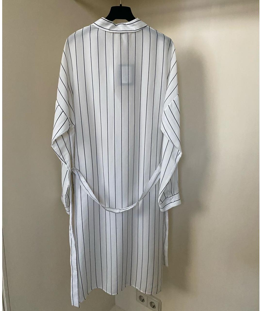 PESERICO Белое шелковое повседневное платье, фото 8