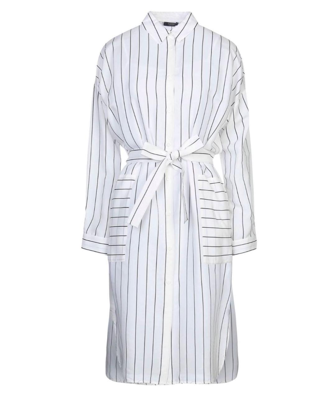 PESERICO Белое шелковое повседневное платье, фото 1