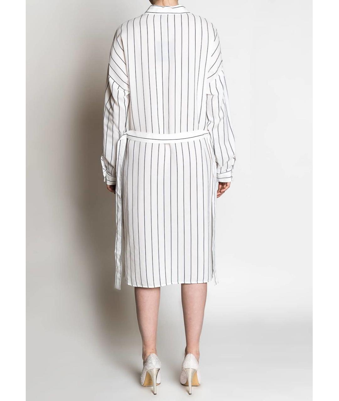 PESERICO Белое шелковое повседневное платье, фото 4