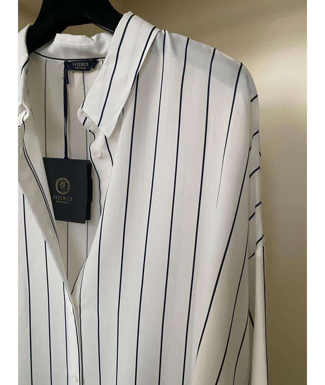 PESERICO Белое шелковое повседневное платье, фото 6